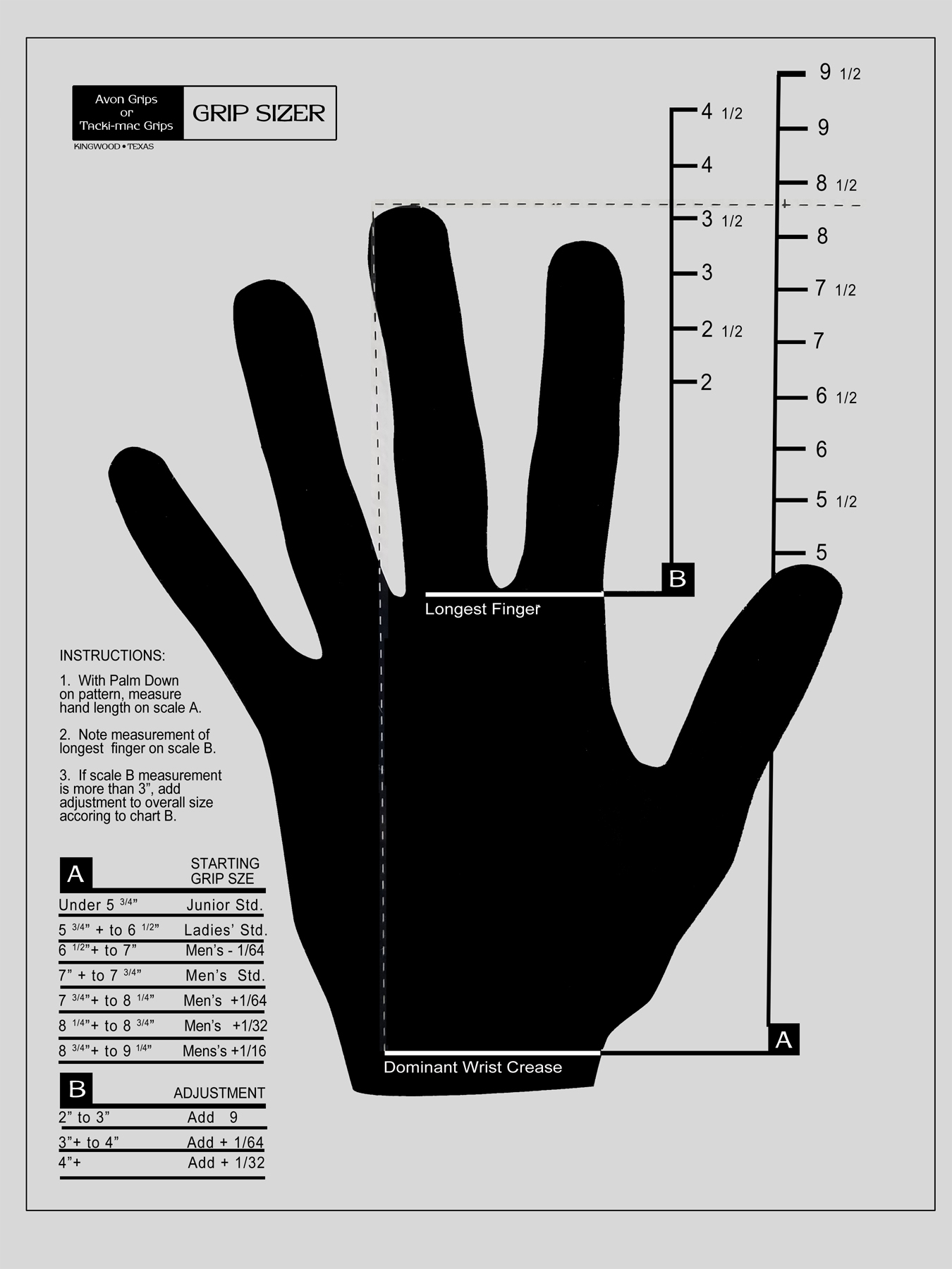 Grip Size Chart
